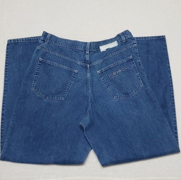 VINTAGE 90s Iceberg Italian Glitter Mod Wash Extra High Rise Loose Fit Jeans 38 - Picture 6 of 12